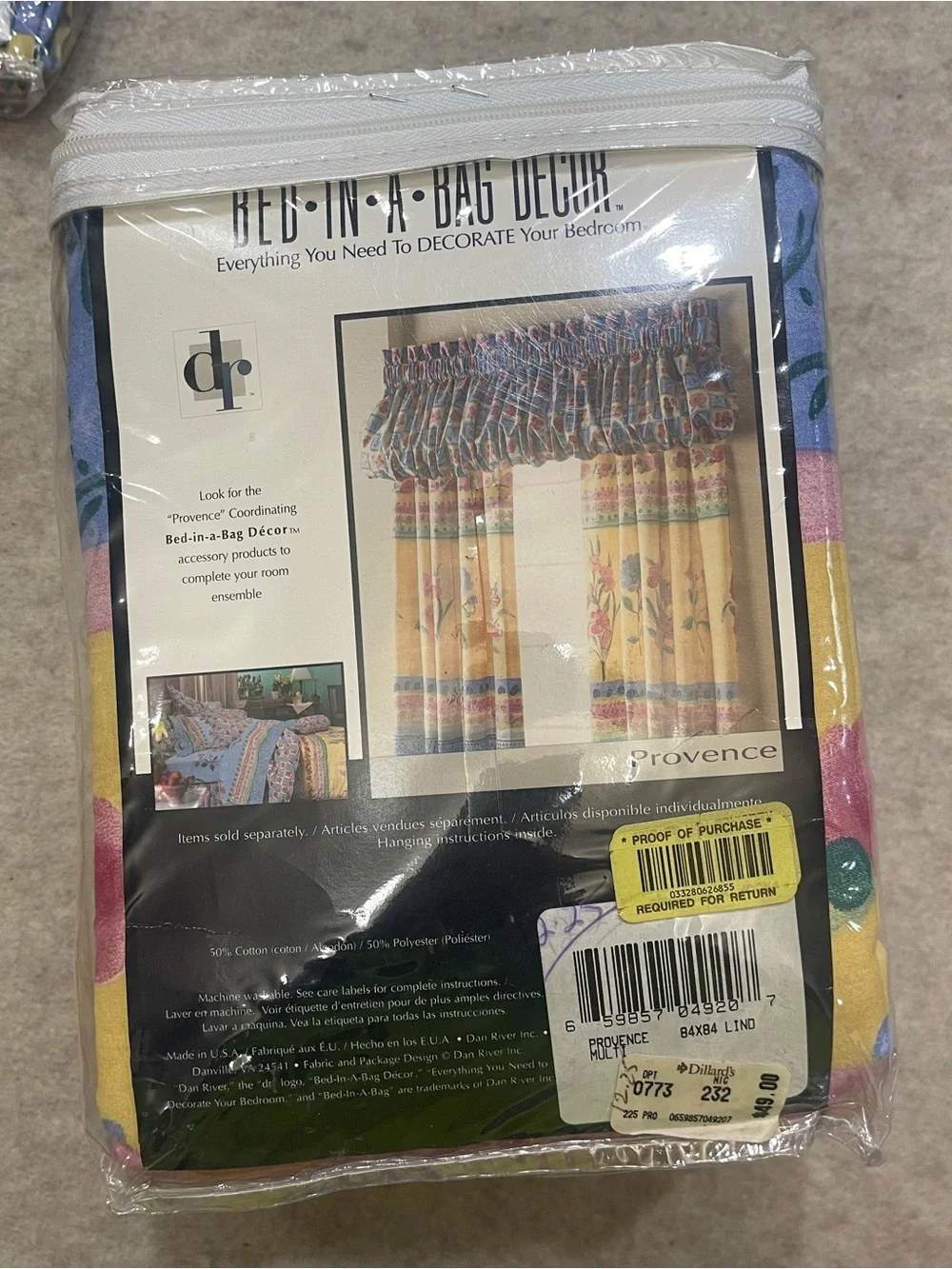 Dan River Provence Dillards Yellow 90s Floral Curtain & Valance Cottagecore New
